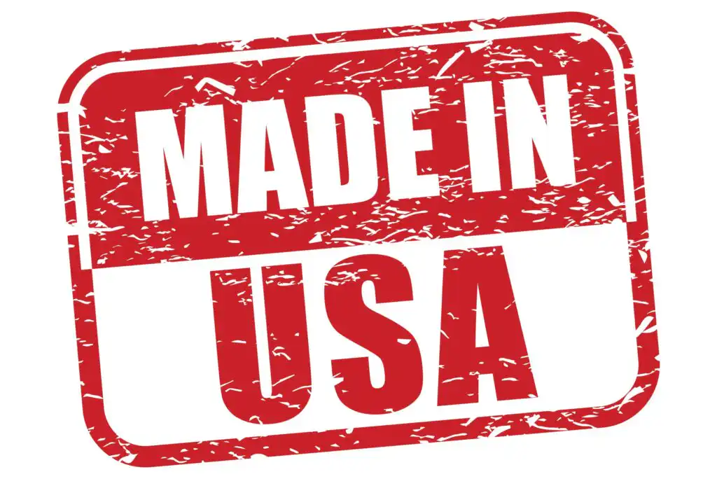 A red, distressed stamp graphic with the words “MADE IN USA” in bold, uppercase letters on a white background.
