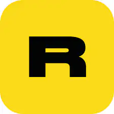 A bold, black capital letter R centered on a bright yellow background with rounded corners.