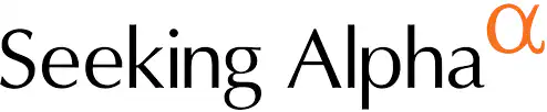 The image shows the Seeking Alpha logo with the word Alpha ending with a stylized orange Greek letter alpha (α). The text is in a clean, modern font on a white background.